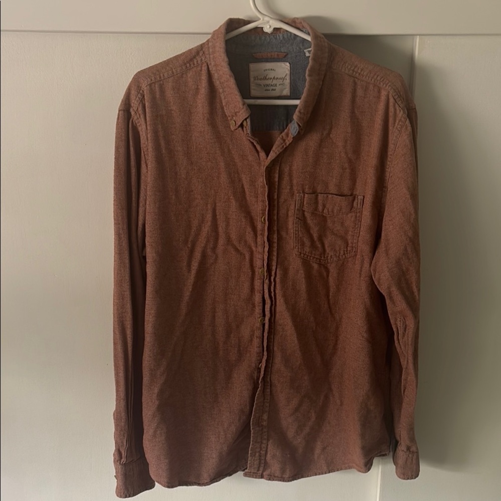 Weatherproof Auburn Casual Button Down Shirt Versatile Corduroy